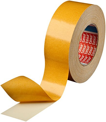 tesa 4964-6 Rollen (Gewerbliches Gebinde), Doppelseitiges Klebeband mit Gewebeträger, 50m x 25mm