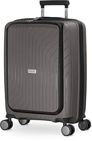 Hauptstadtkoffer TXL - leichtes Handgepäck mit Laptoptasche, Hartschalentrolley aus robustem Polypropylen, Business Trolley 55 cm, 40 L, TSA-Schloss, Titan