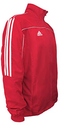 adidas Combat Sports Trainingsjacke, 3 Streifen, 100% Polyester, langärmelig, Rot / Weiß, Größe XL