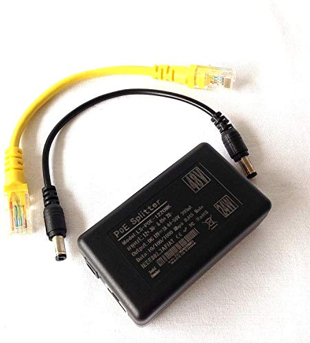 DSLRKIT Gigabit 802.3at 24Watt Active PoE Splitter 48V to 12V 2A Power Over Ethernet