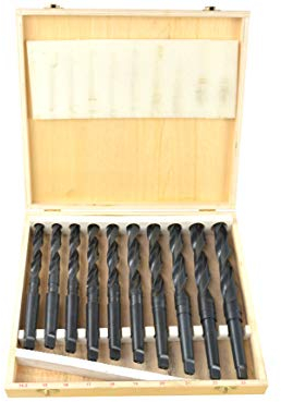 Set di Punte Eicoidale BSD - Punte Metallo con Attacco Cono Morse MK2, 14.5-23mm, 10 Pezzi