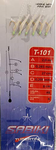 Tubertini Sabiki da Pesca in Mare Sabiki T 101 8 2.0 m Diametro 0.285 mm dalla Barca