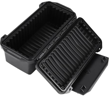 Regun Aufbewahrungsbox Shockproof, Survival Aufbewahrungsbox für Außenbereich Wasserdichte Box Klein für Handy und Persönliche Gegenstände, für Camping, Bootfahren, Angeln(200mmx98mmx82mm)