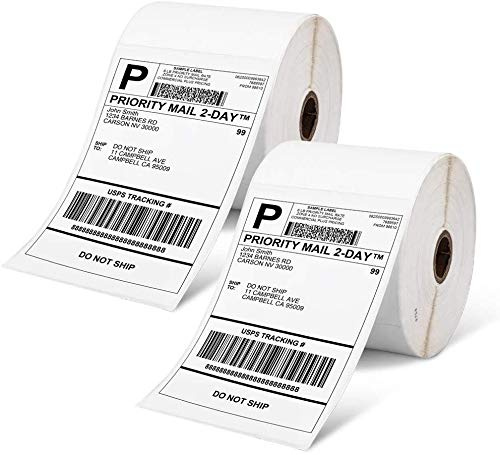 Phomemo 4x6 Thermal Shipping Labels Roll for Thermal Label Printer - 1000pcs White Shipping Labels, Commercial Grade for Small Business Supplies - Water/Oilproof 4x6 Mailing Labels