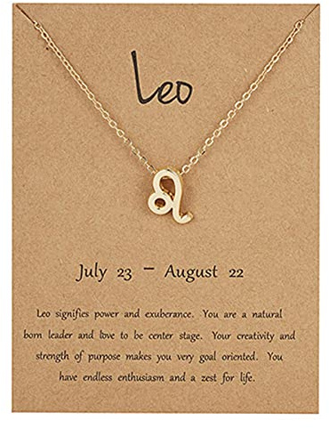 QIN Female Elegant Star Zodiac Sign 12 Constellation Necklaces Pendant Charm Gold Chain Choker Necklaces for Women Jewelry