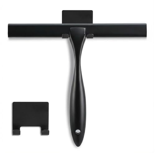 NETANY 12-Inch Matte Black Stainless Steel Squeegee, All-Purpose, 100% Streak Free