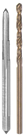sourcing map Gewindebohrer Set M2.5x0.45/2.0mm, Gewindeschneider- und Bohrer set, Gewindeschneidwerkzeug