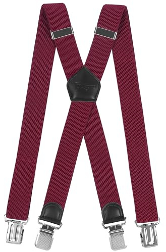 Cokaca Hosenträger Herren Extra Stark mit Sehr Starken 4 Metall Clip | X-Form Hosenträger Herren Breit Lang, Elastisch und Längenverstellbar, Sehr Gut Geeignet für Große oder Schwere Menschen