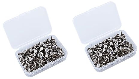 COHEALI 400stücke Metall Brads Silber Runde Klammern Aufbewahrungsbox Für Bastelarbeiten Und Scrapbooking Wasserfest Für -projekte Und Dekorationen
