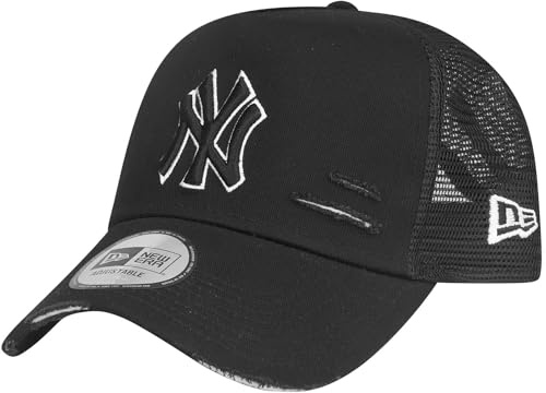 New Era Mesh Trucker Cap Distressed New York Yankees schwarz