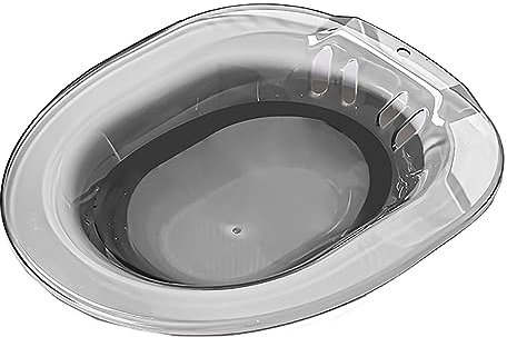 Sitzbad für Toilettensitz, Sitzbad für die Pflege von Toilettenhämorrhoiden nach der Geburt, zum Einweichen des Perineums konzipiert, passend für die meisten Toilettenformen,Gray1,35,5x39cm (Grau