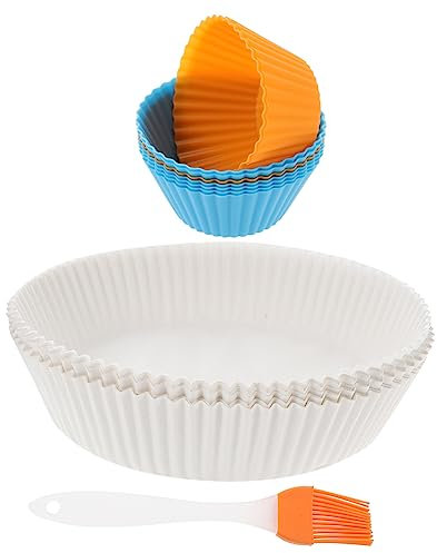 MAGICLULU Lot De 50 Feuilles De Papier Antiadhésif Pour Friteuse À Air Lavables Au Lave-vaisselle Pour Accessoires De Friteuse À Air Cuisson Friture Couleur Aléatoire
