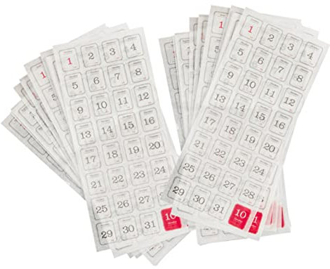 STOBOK 24 Blätter 365 Tage Aufkleber Aufkleber-drucker Monatliche Kalenderaufkleber Tägliche Aufkleber Mini-Aufkleber Schulkalender-Aufkleber Klebeetiketten Material Papier Büro Notizbuch