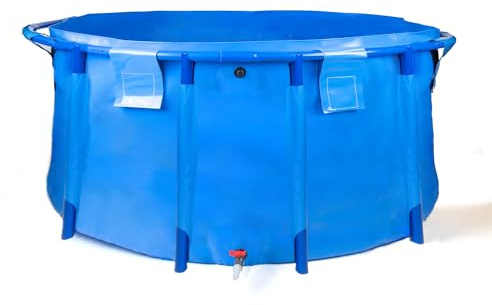 Pondlife Faltbecken für Koi und Teichfische, Ø 200cm x Höhe 100cm, 3100 Liter, faltbares Becken für innen und außen, stabile PVC-Folie, UV-beständig