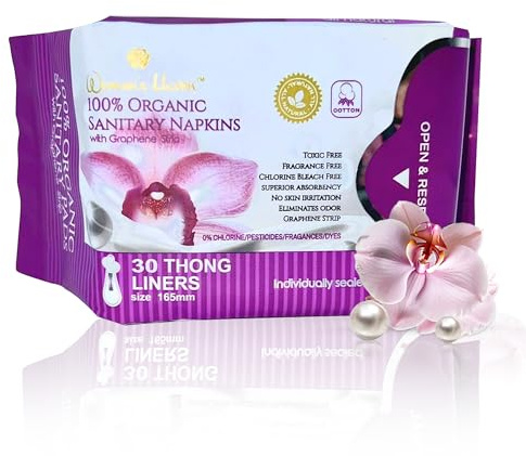 Women's Haven Organic Sanitary Napkins (Thong Liners) with Resealable Packaging