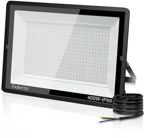 toobettp 400W Projecteur LED Extérieur, Spot LED Exterieur 40000LM Super Lumineux 6500K Blanc Froid Éclairage de Sécurité Extérieur IP66 Imperméable pour Garage Jardin Terrasse Parking