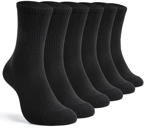 TUUHAW Chaussettes Homme 39 42（Lot de 6）,OEKO-TEX Standard 100,Chaussettes de Sport pour Femmes 39 42,Socquettes Femme en Coton Respirantes 39-42,Confortable et Durable,Noir