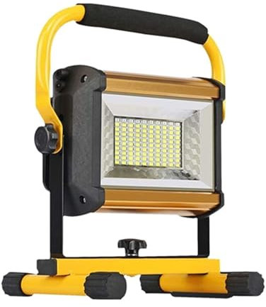 Projecteur LED extérieur, lampes de travail LED 100W Étanche Projecteur Extérieur Réflecteur LED Projecteur Externe RGB Projecteur Projecteur Rechargeable pour garage, cour, pelouse, jardin(100 No Bat