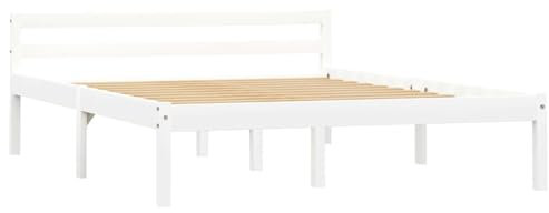Iiaky Massivholzbett Bettgestell Bed Frame Bett Mit Bettkasten Hausbett Bett Massivholz Weiß Kiefer 140x200 cm