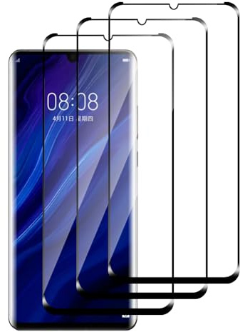 Dlxiks 3 Stück, Panzer Schutz Glas für Huawei P30 Pro, 9H Härte Schutzfolie, Anti-Kratzen, HD Klar Displayschutzfolie für Huawei P30 Pro