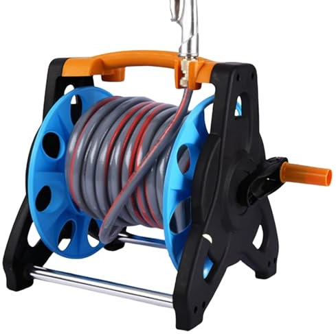 Avvolgitubo da giardino – Conservazione tubo 'acqua da giardinaggio | Rullo per tubo resistente | Carrello mobile per irrigazione auto per cortile, parco, patio, cortile, fattoria