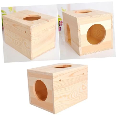 ROMISBABA Cabaña Natural De Madera para Hámster Cobaya Chinchilla Casa para Mascotas Pequeñas para Verano Decoración De Jaula
