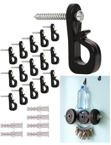 Q-Hanger Schraubhaken für Lichterketten im Freien, Zaunhaken für Holz-Lichtdraht, LED-Licht-Clips mit Sicherheitsschnalle, Terrassen-Wandhaken, Hängeleuchte für Outdoor Lichterketten, Party (30 Stück)