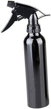 NIYANGLE Botella Pulverizadora Recargable de Aleación de Aluminio Negra 250ml, Rociador de Agua para Picnic y Camping, Fácil de Limpiar