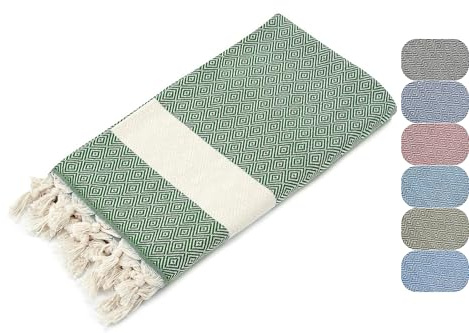 Sallder® Elmas - Asciugamano per hammam, 100 x 180 cm, 100% cotone, asciugamano da sauna e telo mare, con motivi tradizionali e moderni in eleganti varianti di colore, assorbente e ad asciugatura