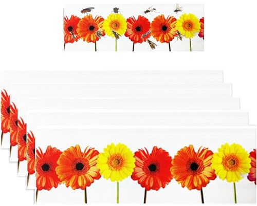 30 Stück Fenster Fliegenfallen, Blumenmuster Fruchtfliegenfalle Klebefalle Fenster Obstfliegenfalle Aufkleber Fliegen Falle Papier Fliegenfänger Klebestreifen Klebrige Insektenfallen Fliegenköder