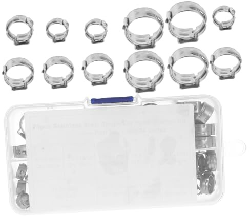Hohopeti 70 Piezas Abrazaderas de Acero Inoxidable Resistentes la Corrosión Anillos de Presión para Tubos y Mangueras Sujetadores de Tuberías Versátiles y Duraderos