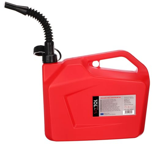 SIXTOL MECHANIC FUEL CANISTER RED 20L | Kraftstoffkanister Kunststoff | Flexibler Ausgießer | UN-zertifiziert | Messskala | 20 Liter