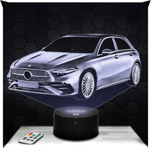 Lampephoto.fr - Lampe Class A 3D Nachtlicht Deutscher Sportwagen | Made in France, Sockel wählbar, dimmbar, Batterie-/USB-Betrieb, HD-Lasergravur, Geschenk für Auto- und Automobilfans