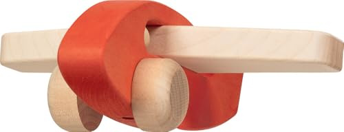 goki 55833 - Greiffahrzeug Flugzeug Petits Pilotes, Holzspielzeug Flugzeug, Made in Germany, 100% FSC-Holz - Babyspielzeug zum Greifen & Schieben, ab 1 Jahr
