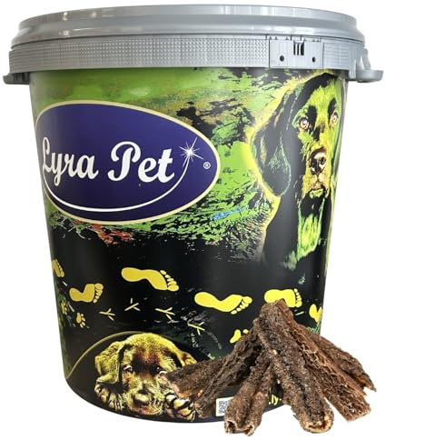 Lyra Pet® 5 kg Rinderpansen groß getrocknet in 30 L Tonne Kausnack Hunde | Naturbelassener Kausnack – Proteinhaltiges Leckerli – Nährstoffreich – Gut verträglich – Fördert den Kauspaß