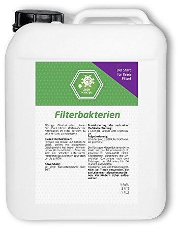 Lebende Filter Starter Bakterien 5 L flüssig gegen Nitrit für Koi Teich