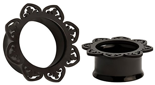 KUBOOZ Stainless Steel Ear Piercing Flesh Tunnels Double Flared Ear Stretcher Saddle 8-20mm, Stainless Steel