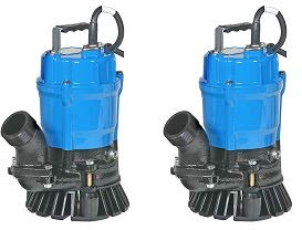 Tsurumi HS2.4S; semi-vortex submersible trash pump w/agitator, 1/2hp, 115V, 2 discharge (2-(Pack))