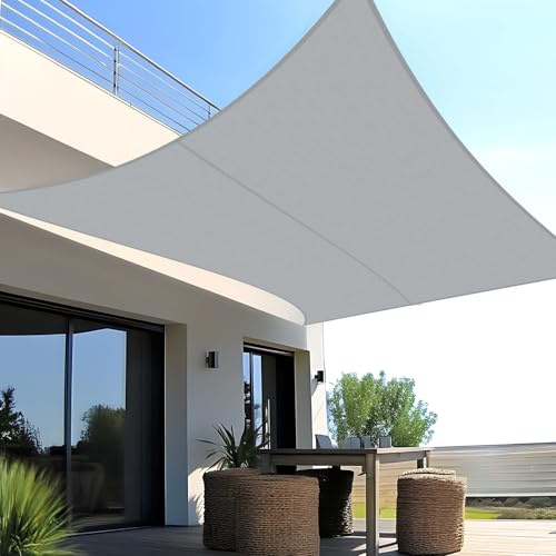 SUNNY GUARD Sonnensegel Wasserdicht 3x3m Rechteckig Sonnenschutz Wetterschutz Segel Baldachin UV Schutz für Balkon Terrasse Garten, Hellgrau