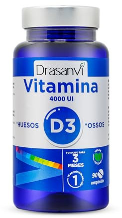 DRASANVI VITAMINA D3 4000UI - Afecta a nuestro ánimo - SIN GLUTEN - 90 comprimidos