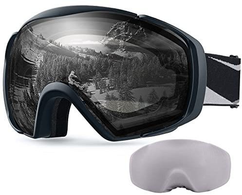 OutdoorMaster Maschera da Sci Premium Unisex con Custodia, Occhiali da Snowboard, Occhiali da Sci, Protezione UV al 100%, Occhiali da Sci Antiappannamento per Donne, Uomini, Ragazzi e Ragazze