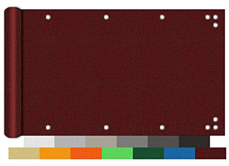 Yoosing Balkon Sichtschutz 85x400cm, Terrassen Sichtschutz, Windschutz Sonnenschutz Balkonverkleidung Sichtschutz meterware für Garten Swimming Pool - Rotwein