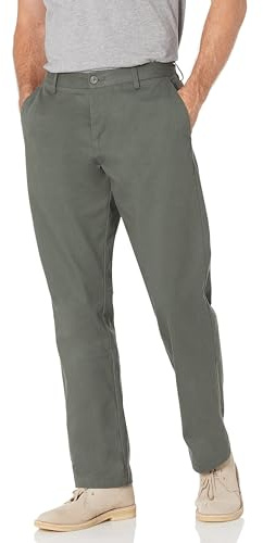 Amazon Essentials Men's Classic-Fit Wrinkle-Resistant Flat-Front Chino Pant, Dark Olive, 48W x 30L