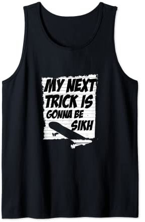 Sikh Trick Skateboard Waveboard Longboard Skater Tank Top