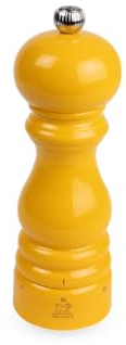 PEUGEOT - Pfeffermühle Paris u'Select 18 cm - ParisRama - 6 voreingestellte Mahlgrade - Aus PEFC-zertifiziertem Holz - Französiches Know-How - Safrangelb lackiert