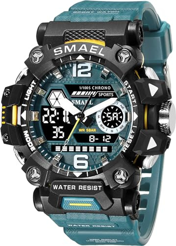 findtime Militär Sportuhr Herren Uhren Analog-Digital Große Armbanduhr Jungen Teenager 5ATM Wasserdicht Tactical Watch LED Männer Digitaluhr mit Stoppuhr Wecker Datum