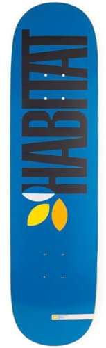 Habitat Skateboards Unisex-Erwachsene Habitat Apex Bold Twin Skateboard-Deck 21,3 cm, Blaue Unterseite, sortiertes Oberteil, 8.375