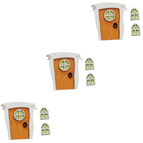 BESTonZON 3 Sätze Zauberertor kreativität kreativekraft Baumfeentür Feenfenster für Bäume im Freien Dekorationen Miniaturen Miniatur-Türverzierungen Miniaturmodell der Feentür draussen Möbel