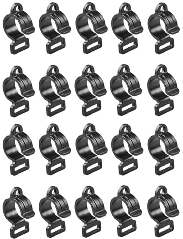 VADO VLTRA C-Klemm-Zelthaken, 24 mm, Zeltstange, Kunststoff, Innenaufhängung, Clips, schwarze Karte, Zelt, Aufhängehaken, Planenclips für Camping, Wandern, Angeln, Wohnwagen, Markise, 20 Stück (20 x