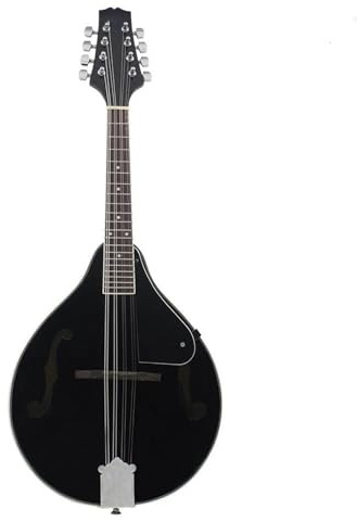 Erwachsene Mandoline-Instrument A-Style 8-saitiges Mandoline-Musikinstrument Aus Linde Mit Palisander-Stahlsaiten-Mandoline, Gitarreninstrument, Einstellbar(Black)
